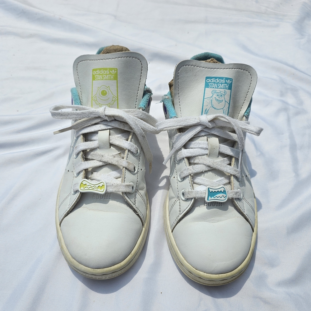 Adidas Kids' White and Blue Sneakers